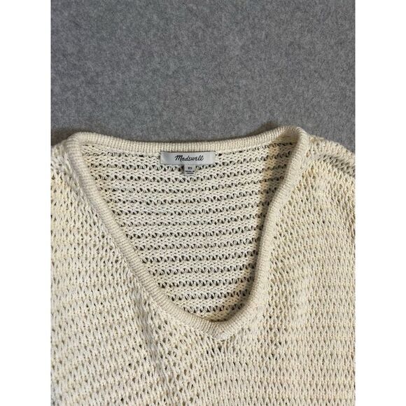 Madewell Breezeway Pullover Sweater Womens XS Ivory‎ Knit V Neck Top - Picture 2 of 7